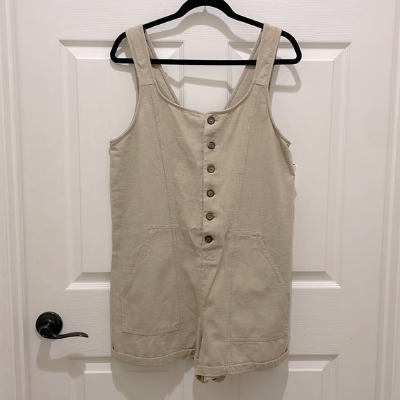 Wishlist Pants - NWT- Wishlist Apparel Tan Sleeveless Button Up Romper